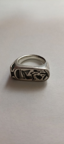 Anillo Plata Antigua, Rey Tutankhamun 1976 Joyeria Plateado 16 Cm Diámetro (Usado)