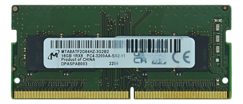 Memoria Ram 16gb Ddr4 Pc4 19200 260p 3200mhz Micron Sodimm