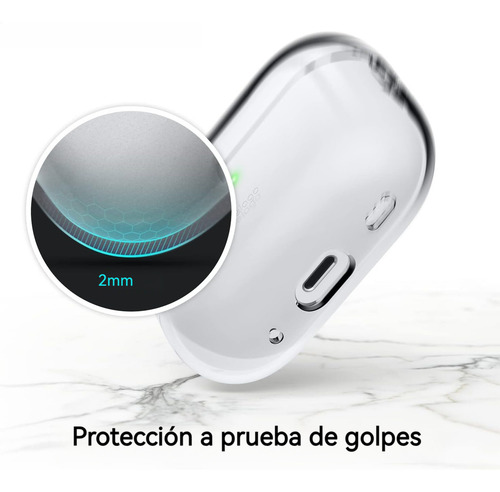 USDILU Funda Case para AirPods Pro 2 Carcasa Mujer Color Transparente con Pulsera joyería Uso Silicona Mujer Niñas y con Llavero Soporte