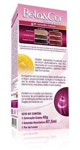 Coloração Kit Bela&cor 6.66 Vermelho Intenso