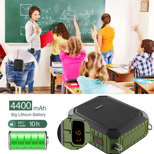 Amplificador De Voz, Microfono Portatil, Con Cable, 18 W,...