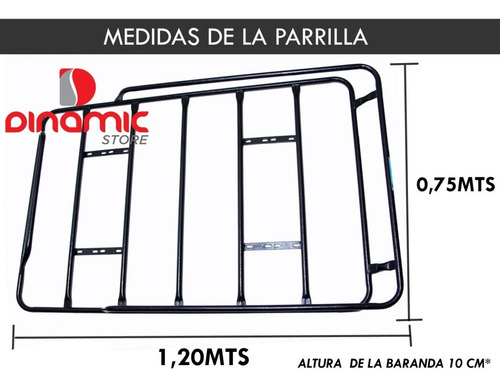 Imagen 4 de 8 de Parrilla Portaequipaje Universal Hierro Canasto Con Baranda