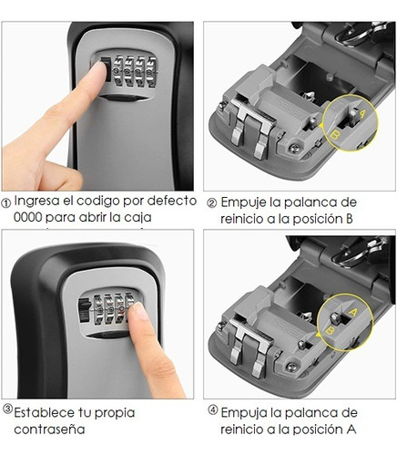 Caja Fuerte Candado Guarda Llaves C/combinación Ideal Airbnb