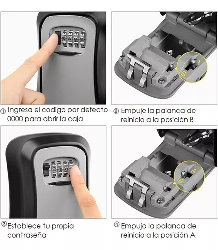 Caja de seguridad para guardar llaves con cerradura de 4 dígitos