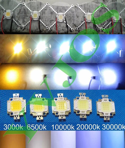 Pack 4 Led 10w Alta Potencia 7000 10000 20000 30000 K -$10