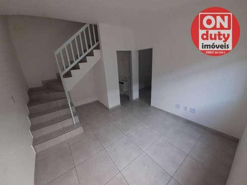 Imagem 4 de 14 de Sobrado Novo Em Condomínio! 2 Dormitórios, Quintal Com Churrasqueira, 1 Vaga De Garagem, 53 M² À Venda Por R$ 260.000 - Parque Bitaru - São Vicente/sp - So0675