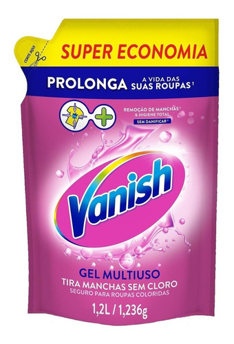 Tira Manchas Em Gel Sem Cloro Multiuso Sachê 1,2 Litros Vanish