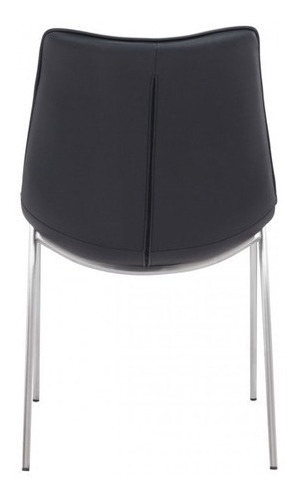 Silla De Comedor Magnus Negro/acero Këssa Cdmx Color de la estructura de la silla Plata Color del asiento Negro Diseño de la tela Liso