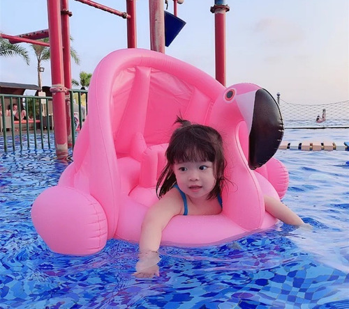 Flotador De Piscina For Bebés Con Toldo, Aro De Natación Co
