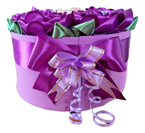 Caja Con Flores Rosas Eternas Para Regalo