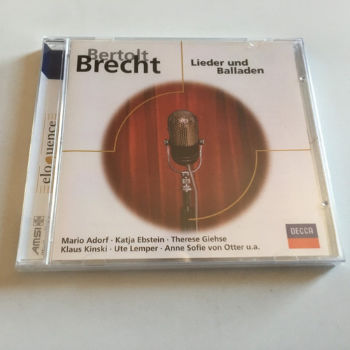 Bertolt Brecht   Lieder Und Balladen  Cd Nuevo Alemania