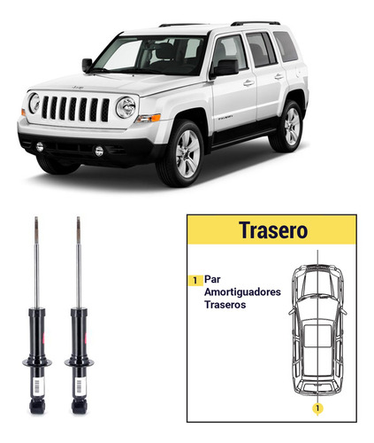 Par Amortiguadores Traseros Jeep Patriot 2007/2012