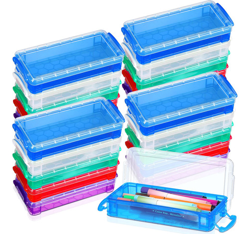 Yeaqee 20 Cajas De Lapices Transparentes, 8.5 X 3.9 X 1.6 Pu