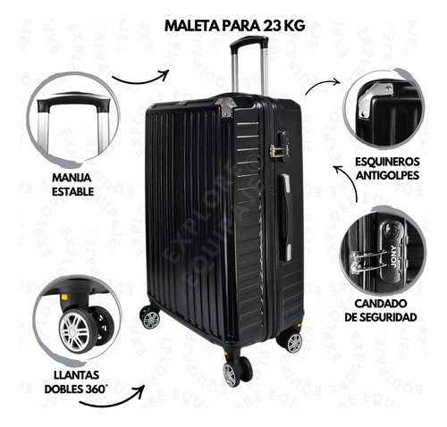Maleta 26 Pulgadas Ligera 20 A 23 Kg Doble Llantas Candado