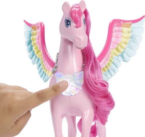 Caballo Pegaso Barbie Touch Of Magic C Luz Y Sonido P/ Niña