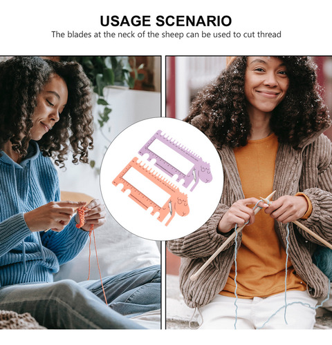 Paquete De 2 Reglas Para Tejer Con Forma De Cabeza De Oveja