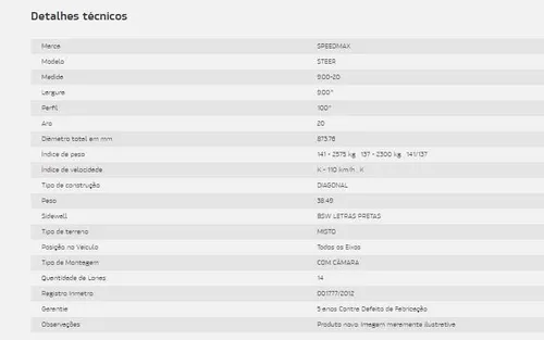 Pneu Speed Max 900x20