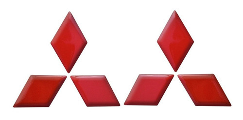 Par de pegatinas de resina con el emblema de Mitsubishi Lancer, color rojo