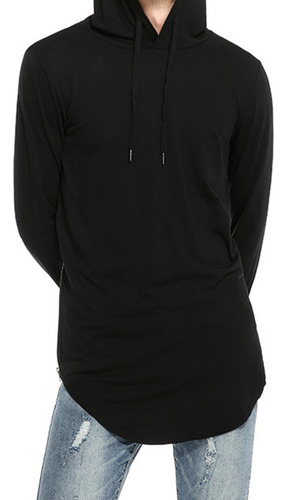 Suéter Largo Con Capucha G 4322 Para Hombre, Camiseta Deport