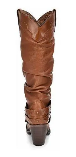 Botas Cuadra Fashion Cowgirl Mujer Color Dorado - Piel Vaca