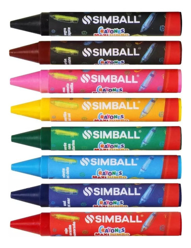 12 Crayones Maxi Jumbo Crayon Simball X 8 Colores