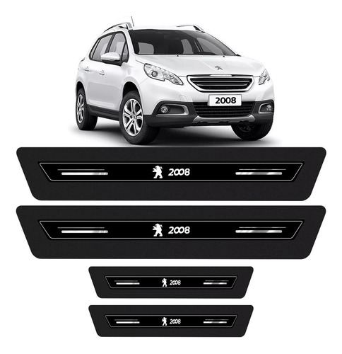 Soleira Porta Platinum Peugeot 2008 2009 2010 2011 2012 2013 2014 2015 2016 2017 2018 2019 2020- Preto