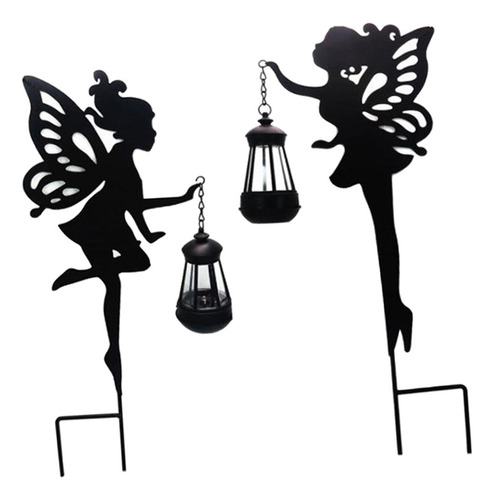 Estatua Jardín Con Silueta Hada Metal Art Decoracio