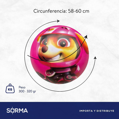 Imagen 4 de 7 de Pelota Goma Paw Patrol Licencia Oficial