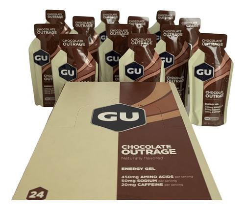 24 Geles Deportivos Gu Chocolate Outrage Energy Gel