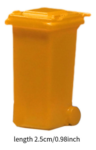 Miniaturas A Escala 1/64, Mini Bote De Basura, Mesa Amarillo