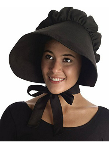 Gorro De Disfraz De Mujer Con Bonete Grande, Negro, Talla Ún