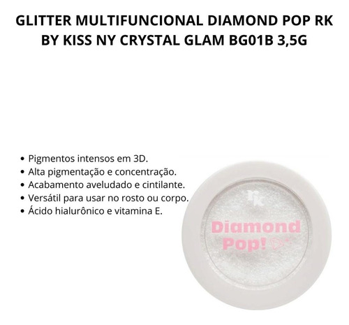 Glitter Multifuncional Diamond Pop Rk Crystal Glam Bg01b 3,5