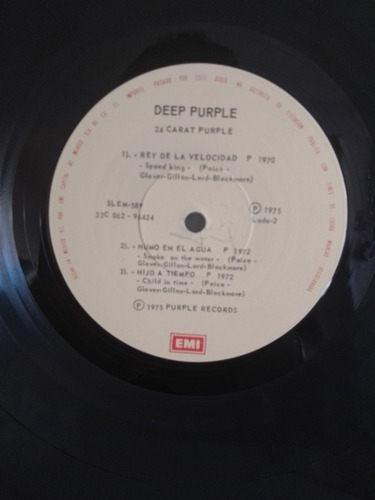 Lp Disco De Acetato De Deep Purple 24 Carat Purple (Usado)