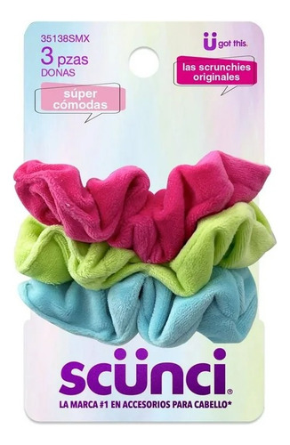 Donas Para Cabello Scünci Ü Got This Terciopelo Color Neón 3