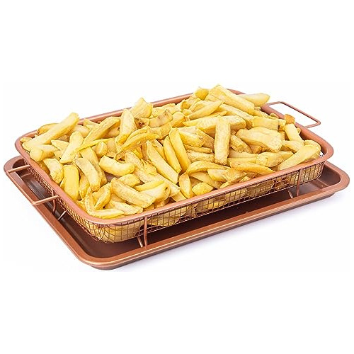 Copper Crisper Tray Non-stick, Air Fryer Basket For Oven, Ai