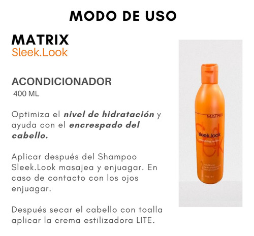 Sh, Ac, Crema , Spray Protector Termal Matrix Sleek Look
