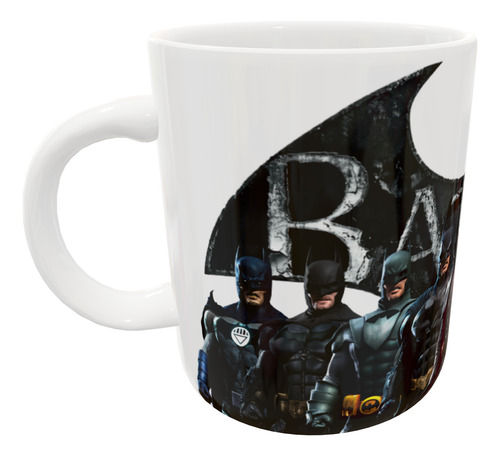 Taza Personalizadas Con Nombre Cerámica 325 Ml 11oz Premium Blanco Batman 06