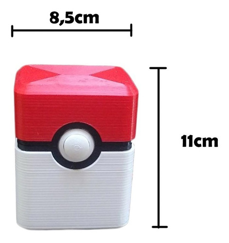 Deck Box Pokemon Pokeball Con Boton Pla Impresion Pixelados_