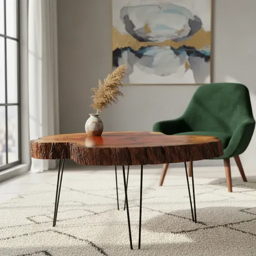 Mesa Rústica De Madeira Maciça Sucupira