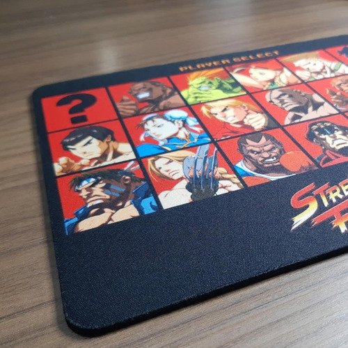 Mousepad Gamer - Street Fighter Play Select Cor Preto