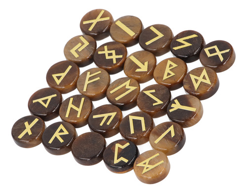 Juego De 25 Piedras Rúnicas Redondas Grabadas Con Símbolos P