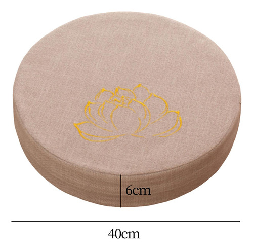 Cojín De Meditación Con Funda Extraíble Beige 6cm