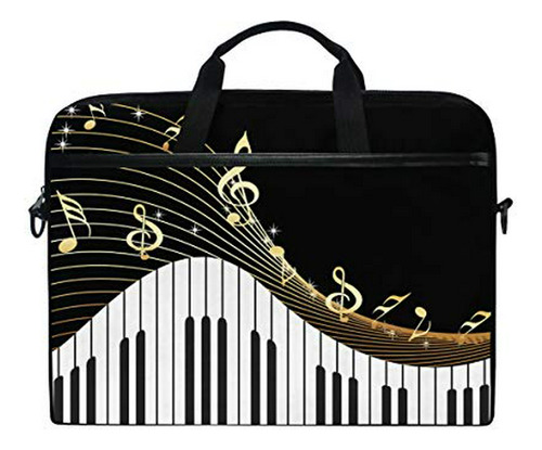 Bolso Portátil Con Diseño De Piano Dorado Musical.