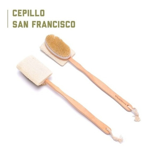 Imagen 1 de 7 de Cepillo Corporal Largo Con Esponja Vegetal / San Francisco