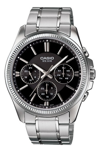 Reloj Casio Mtp-1375d Multiaguja Acero Hombre 100% Original 