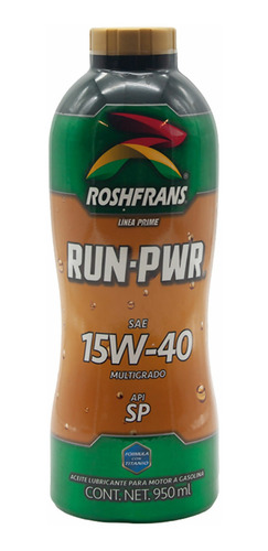Aceite Roshfrans Para Motor Run-pwr 15w40 950 Ml