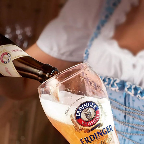 6 Cervejas Alemã Erdinger Weissbier 500ml + Copo Oficial
