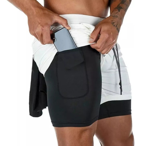 Bermudas De Running For Hombre Con Bolsillo Invisible For