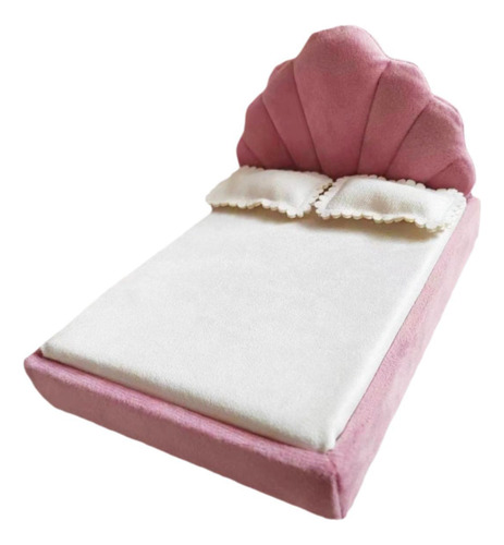 Cama Tapizada Para Casa De Muñecas A Escala 1/12, Cama