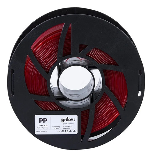Filamento Pp-t 1kg Grilon3 Impresion 3d Polipropileno Color Rojo